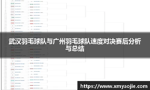 武汉羽毛球队与广州羽毛球队速度对决赛后分析与总结